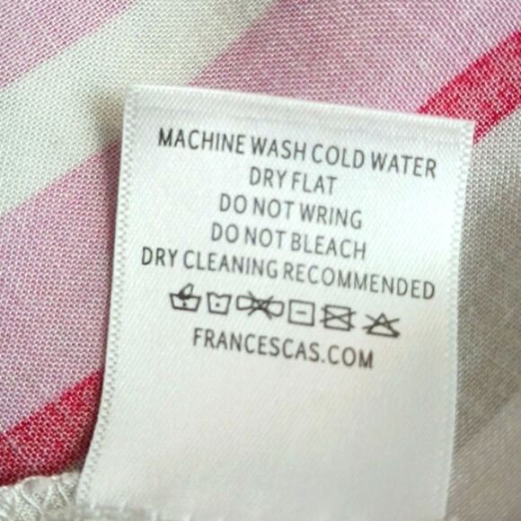 Francesca Heritage pink striped long-sleeve V neck wrap top size small - Picture 11 of 11